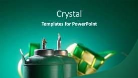  Presentation with ribbon green - Theme having green-oil-lamp-or-pelita background and a ocean colored foreground