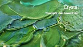 Presentation with close up pouring oil - Cool new PPT theme with green oil painting close up backdrop and a seafoam green colored foreground