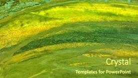  Presentation with painting - Audience pleasing slides consisting of green oil painting close up backdrop and a tawny brown colored foreground