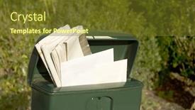  Presentation with mail - Slides enhanced with green-old-postbox-with-daily background and a tawny brown colored foreground