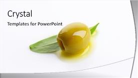 Presentation with olive leaf - Presentation enhanced with green olive and leaf background and a pink colored foreground