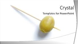  Presentation with olive green - Beautiful PPT theme featuring green olive and toothpick backdrop and a white colored foreground