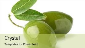  Presentation with olive green - PPT layouts featuring green olive with leaves background and a yellow colored foreground