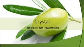  Presentation with olive green - Colorful PPT theme enhanced with green olive with leaves backdrop and a yellow colored foreground