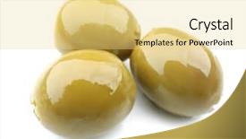 Presentation with olive green - Amazing presentation having green olives isolated on white backdrop and a blonde colored foreground