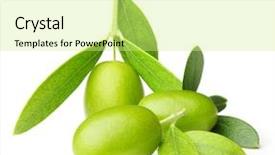  Presentation with green leaves - Presentation design featuring green olives with leaves isolated background and a soft green colored foreground