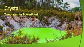  Presentation with green lake - Presentation enhanced with green opaque water thermal wonderland background and a tawny brown colored foreground