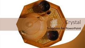  Presentation with green tea - PPT layouts having green-or-herbal-tea-pot background and a red colored foreground