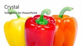  Presentation with blank whiteboard isolated on white - Cool new presentation with green orange - colored pepper isolated backdrop and a white colored foreground