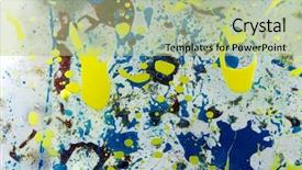  Presentation with water color - Beautiful PPT theme featuring green orange - oil and water mixed color backdrop and a mint green colored foreground