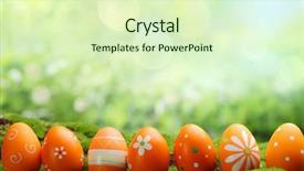  Presentation with easter - PPT layouts with green orange - row of easter eggs background and a soft green colored foreground