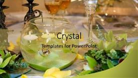  Presentation with candles - Amazing presentation theme having green orchid arrangement and candles backdrop and a yellow colored foreground