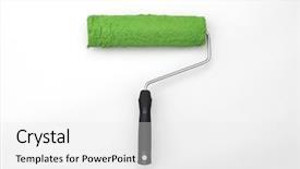  Presentation with paint roller - Amazing theme having green paint roller on white backdrop and a white colored foreground