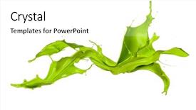  Presentation with paint splatter - Audience pleasing presentation theme consisting of green paint splash isolated backdrop and a white colored foreground