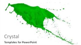  Presentation with splash - PPT layouts featuring green-paint-splash-isolated background and a white colored foreground