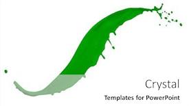  Presentation with white green - Presentation design having green-paint-splash-isolated background and a white colored foreground
