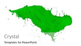  Presentation with white green - Theme having green-paint-splash-isolated background and a white colored foreground