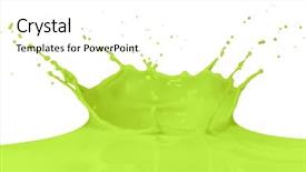  Presentation with green and white - Slide deck featuring green paint splashing on white background and a white colored foreground
