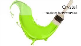  Presentation with paint brush - PPT theme enhanced with green paint splashing background and a white colored foreground