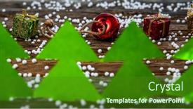  Presentation with christmas red - Theme featuring green-paper-trees-on-rustic background and a  colored foreground