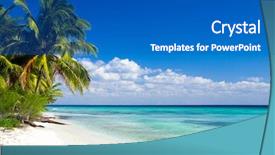  Presentation with paradise - Beautiful slide deck featuring green paradise - caribbean beach and palm tree backdrop and a gray colored foreground