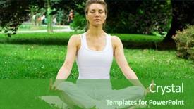  Presentation with green trees in park - Cool new presentation design with green park exercising yoga fitness backdrop and a  colored foreground