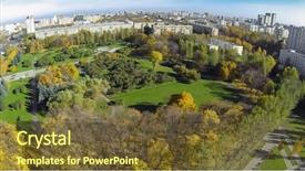  Presentation with urban green - Presentation theme consisting of green park with footpath next background and a tawny brown colored foreground