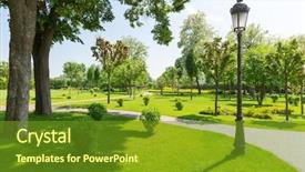  Presentation with park - Presentation design consisting of green park background and a tawny brown colored foreground