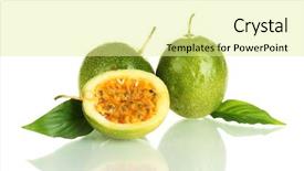  Presentation with passion fruit - Beautiful slide deck featuring green passion fruit isolated backdrop and a blonde colored foreground