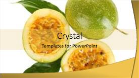  Presentation with passion fruit - Audience pleasing theme consisting of green passion fruit isolated backdrop and a yellow colored foreground