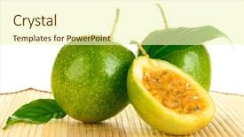  Presentation with passion fruit - Beautiful PPT layouts featuring green passion fruit on white backdrop and a soft green colored foreground