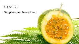  Presentation with passion fruit - Audience pleasing slides consisting of green-passion-fruit-on-white backdrop and a white colored foreground
