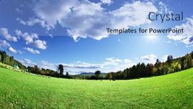  Presentation with blue green - Slide deck consisting of green-pasture-and-bright-blue background and a light blue colored foreground