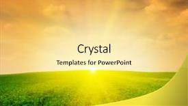  Presentation with green pastures - Presentation design featuring green pastures - beautiful sunset on a spring background and a  colored foreground