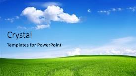  Presentation with green planet - Presentation theme with green pastures - blue planet - earth background and a light blue colored foreground