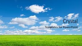  Presentation with green pastures - PPT layouts consisting of green pastures - field on a background background and a light blue colored foreground