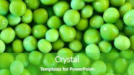  Presentation with peas - Theme consisting of green peas close-up may be used as background background and a shamrock green colored foreground