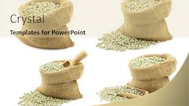 Presentation with peas - Cool new PPT layouts with green-peas-in-a-burlap backdrop and a blonde colored foreground