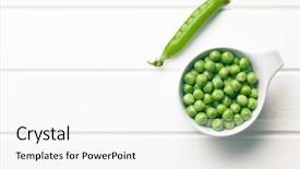  Presentation with peas - PPT layouts consisting of green peas in bowl background and a white colored foreground