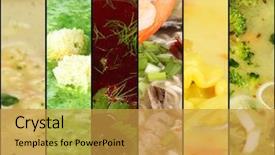  Presentation with collage - Slide set featuring green pease - collage of various soups background and a  colored foreground
