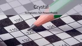  Presentation with puzzle green - Cool new slide deck with green pencil write crossword backdrop and a light gray colored foreground