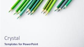  Presentation with inspiration - Presentation design enhanced with green-pencils-set-lying background and a sky blue colored foreground