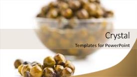  Presentation with white and green generic - PPT layouts consisting of green peppercorn in brine isolated background and a  colored foreground