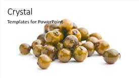  Presentation with white green - Beautiful slides featuring green peppercorn in brine isolated backdrop and a white colored foreground