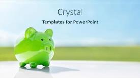  Presentation with green banking - Slide set enhanced with green-piggy-bank-against-blue background and a cool aqua colored foreground