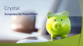  Presentation with piggy bank - Presentation with green-piggy-bank-money-box background and a  colored foreground