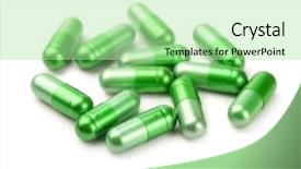  Presentation with fresh water splash green apple isolated white - PPT layouts having green pills isolated on white background and a mint green colored foreground