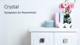  Presentation with books flowers - PPT layouts featuring green pink - beautiful flowers in vase background and a sky blue colored foreground