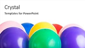  Presentation with pink white - Presentation design with green pink - colorful ballons isolated on white background and a white colored foreground