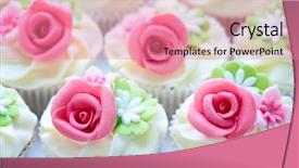  Presentation with pink wedding - Presentation theme having green pink - wedding cupcakes background and a coral colored foreground